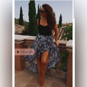 NWOT Lorna Lux ASOS In the Style Floral Swim Beach Coverup Wrap Ruffle Skirt 4